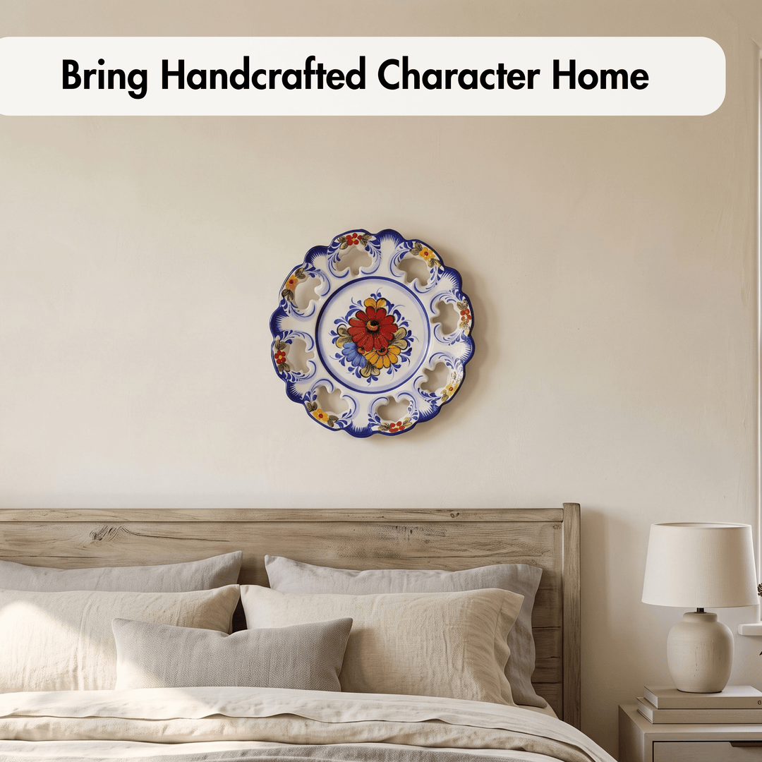 10 Inch Hand painted Portuguese Ceramic Wall Decor Hanging Plate