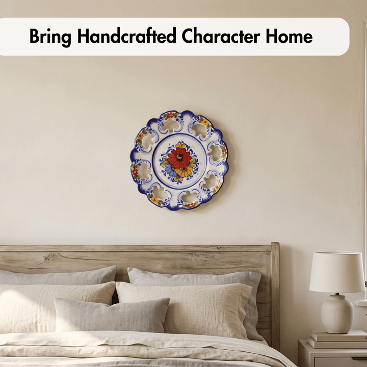 10 Inch Hand painted Portuguese Ceramic Wall Decor Hanging Plate