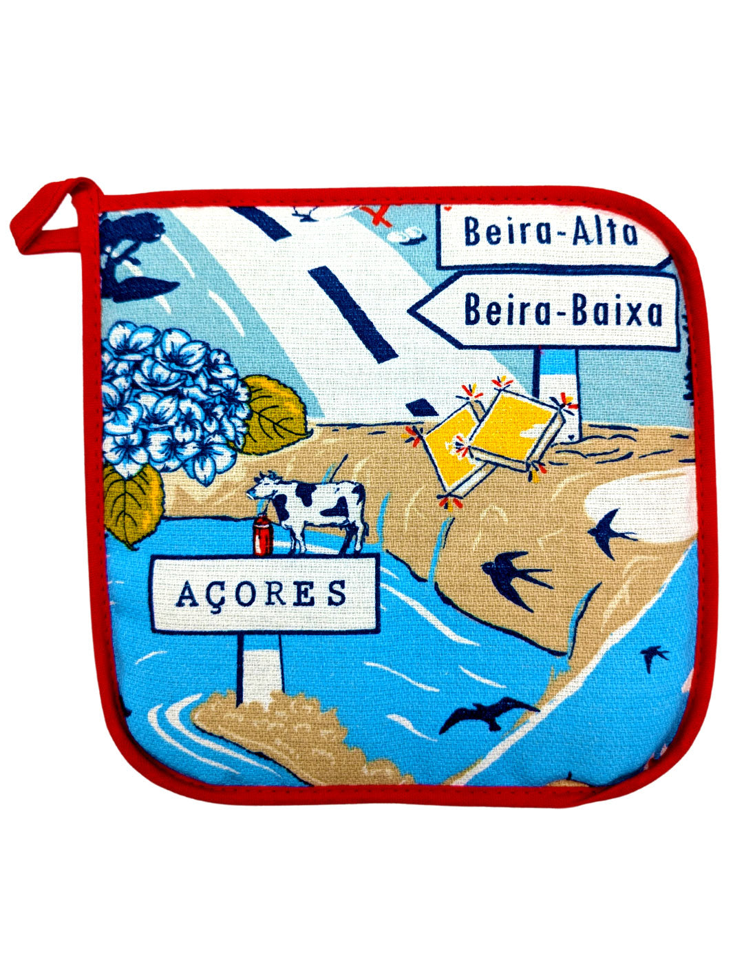 Kitchen Apron, Pot Holder, and Oven Mitt Set - Paths of Portugal Collection