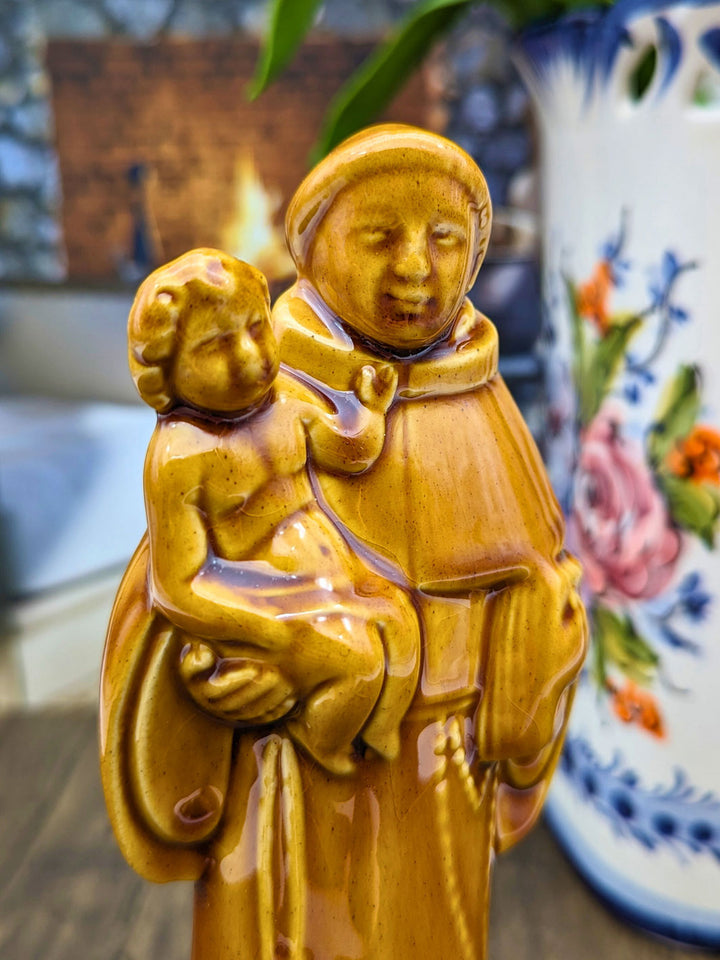 Handcrafted Ceramic Saint Anthony of Lisbon Figurine