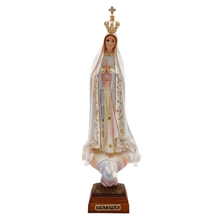 12 Inch Glass Eyes Our Lady of Fatima Statue Made in Portugal