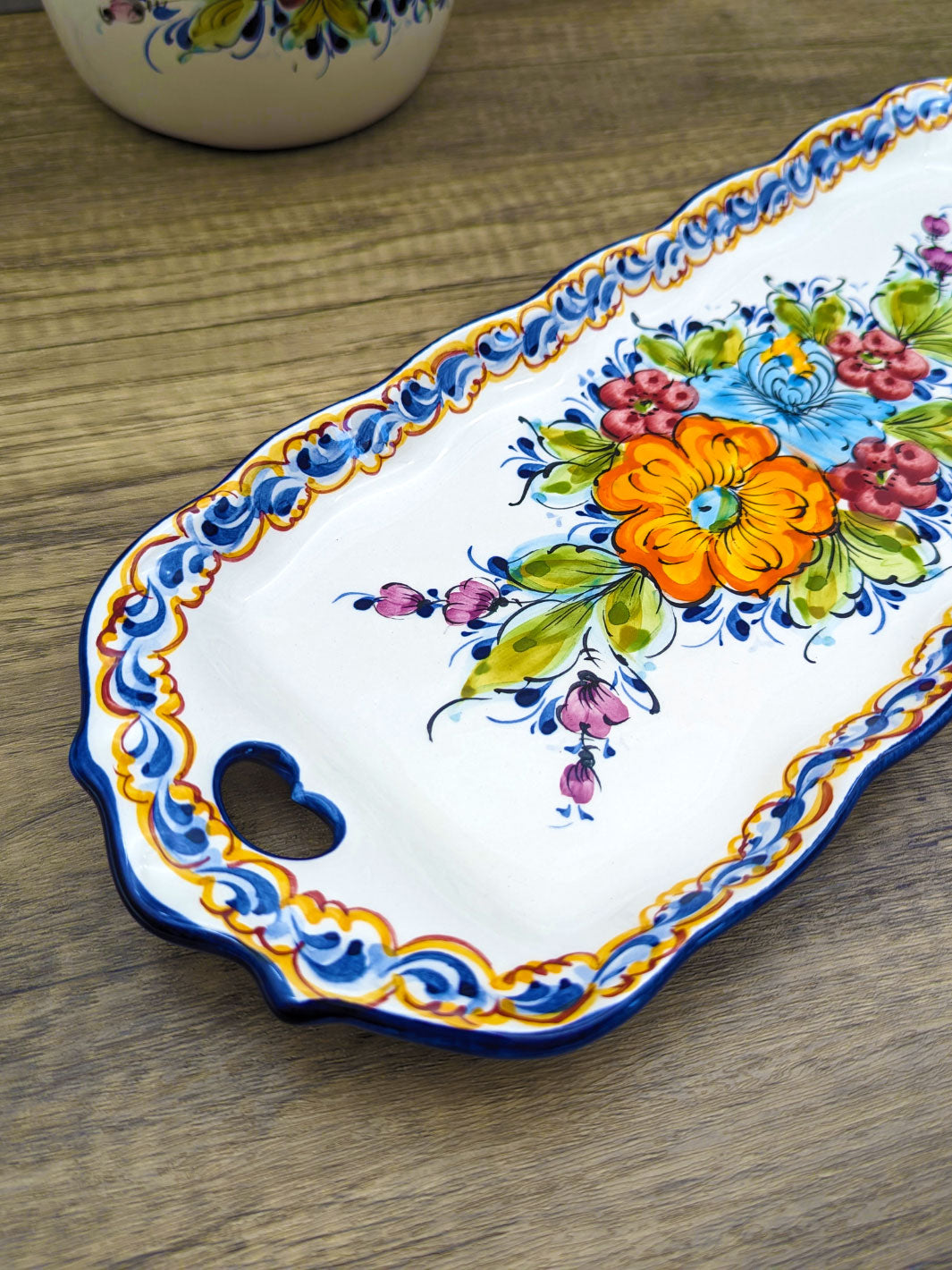 Hand Painted Alcobaça Ceramic Serving Platter