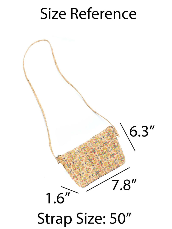 Tile Pattern Portuguese Cork Crossbody Purse for Women