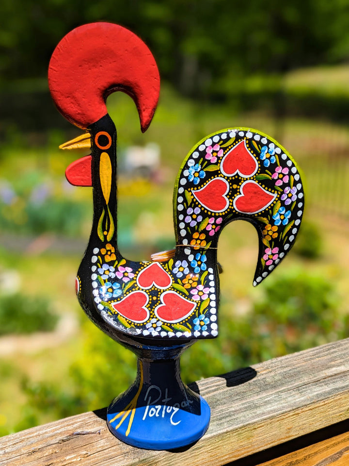 14 Inch Good Luck Portuguese Rooster Barcelos Metallic Figurine