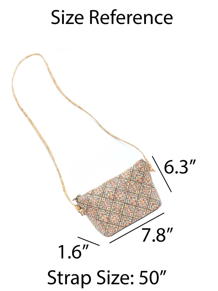 Tile Pattern Portuguese Cork Crossbody Purse for Women