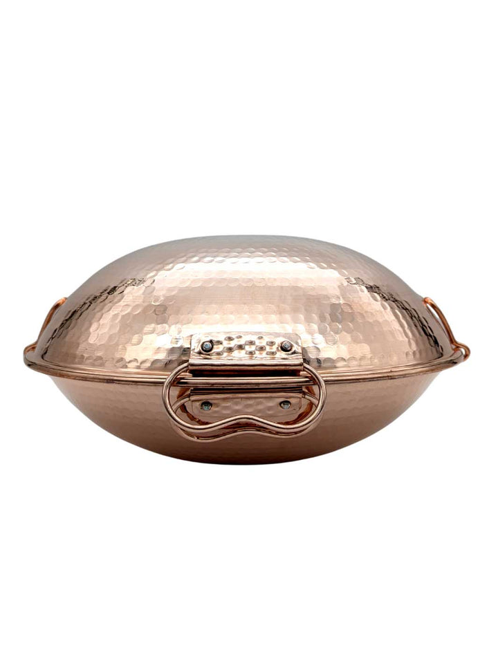 Hand-Hammered Flat Bottom Portuguese Copper Cataplana