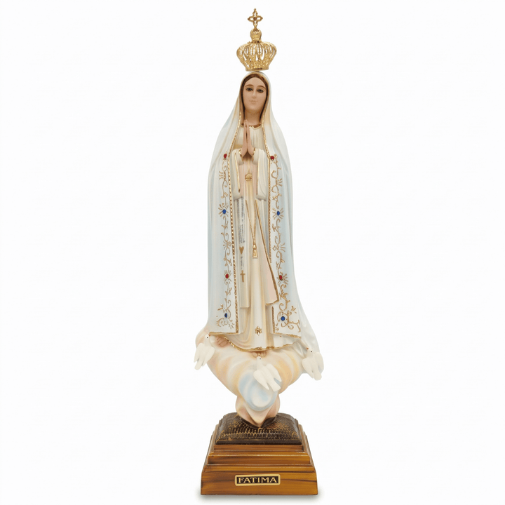 17 Inch Glass Eyes Our Lady of Fatima Statue Made in Portugal