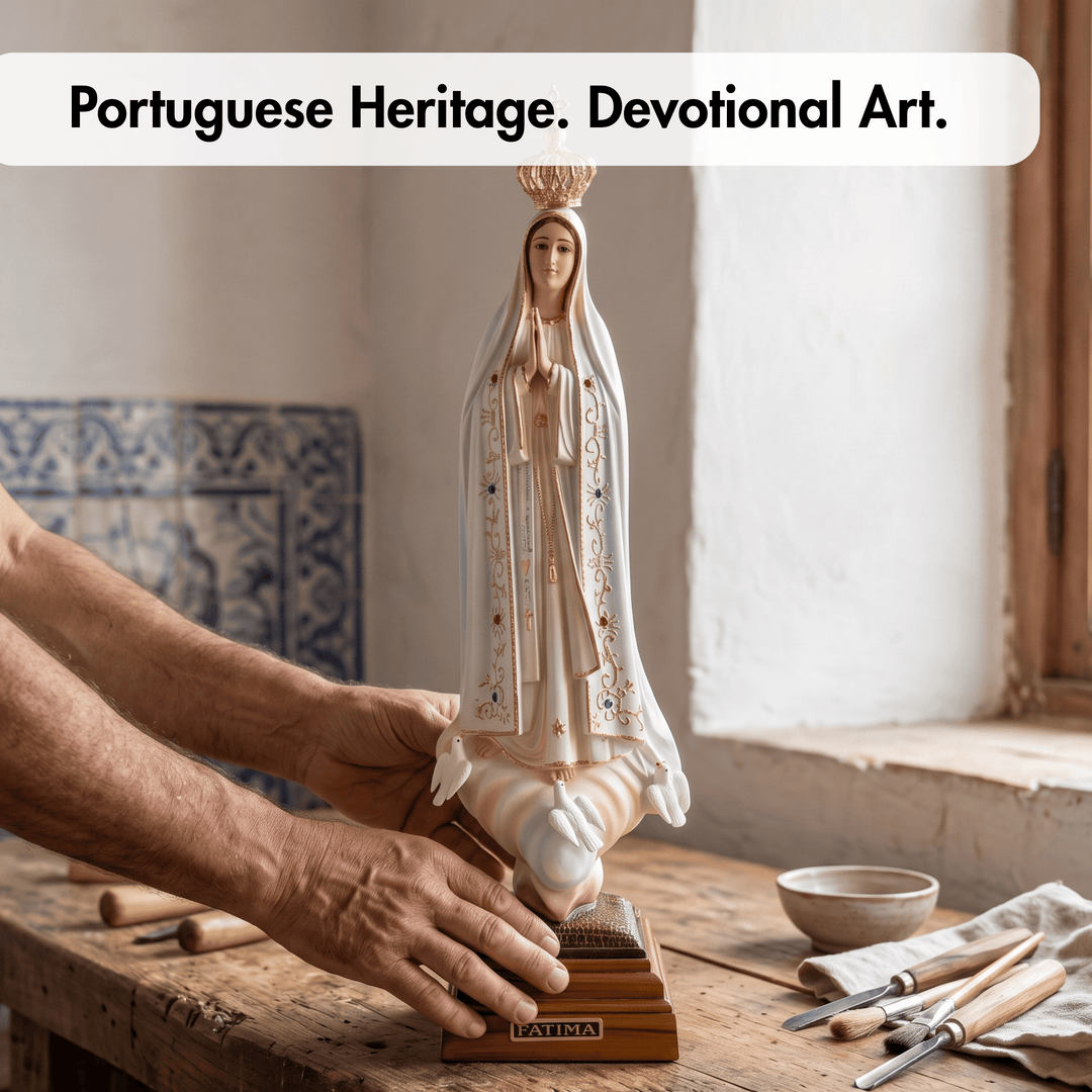 17 Inch Glass Eyes Our Lady of Fatima Statue Made in Portugal