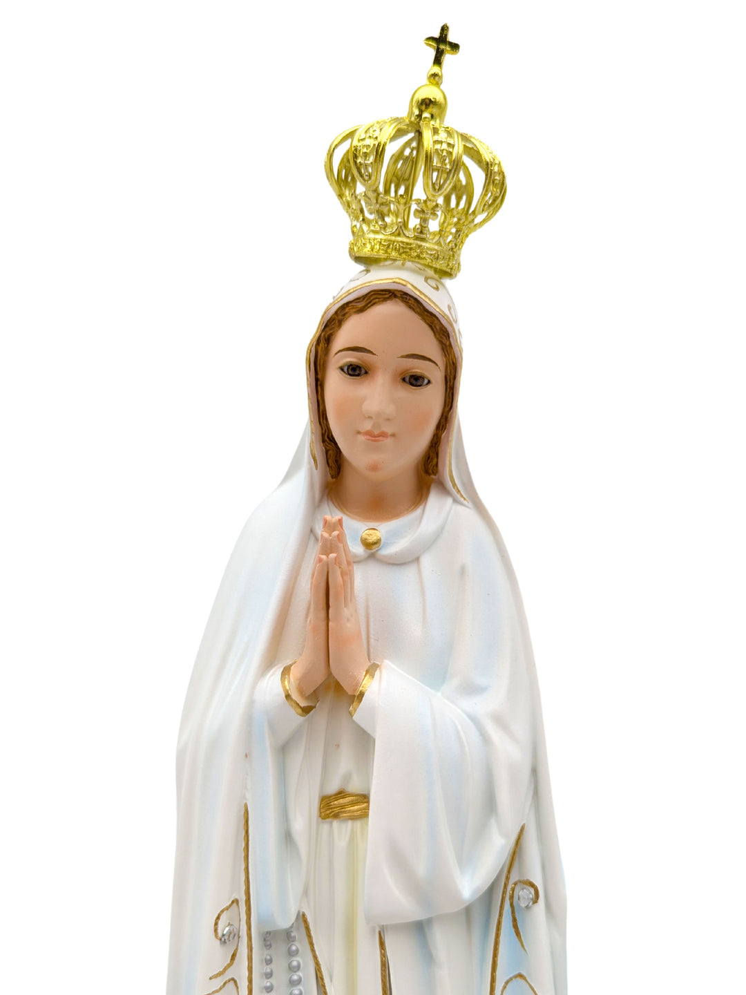 19 Inch Glass Eyes Our Lady of Fatima Statue Made in Portugal