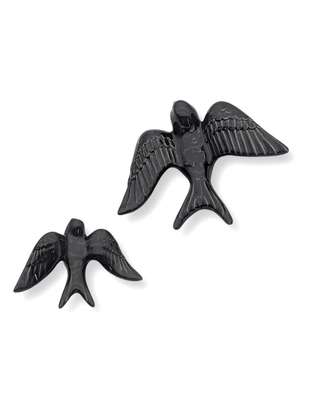 Set of 2 Hand Painted Ceramic Swallows for Home Décor - Various Colors