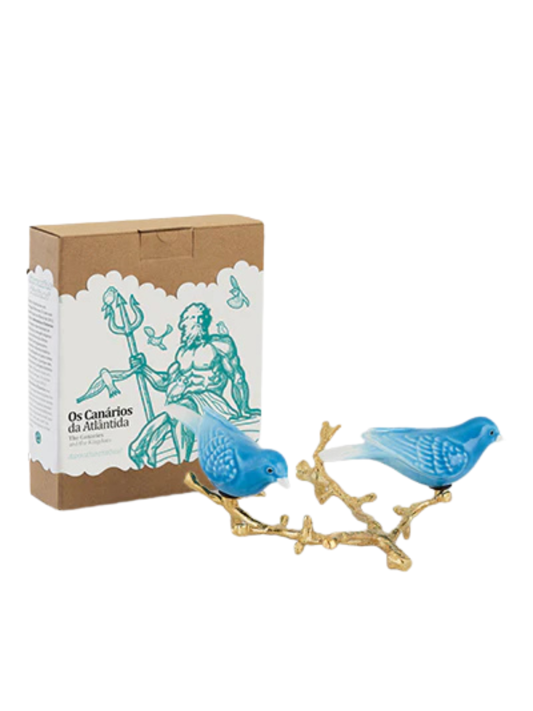 Hand Painted Ceramic Home Decor Birds in Branch Figurine - The Atlantis canaries