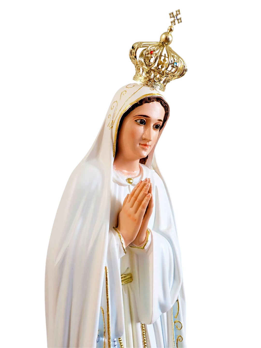 31 Inch Glass Eyes Our Lady of Fatima Statue Made in Portugal