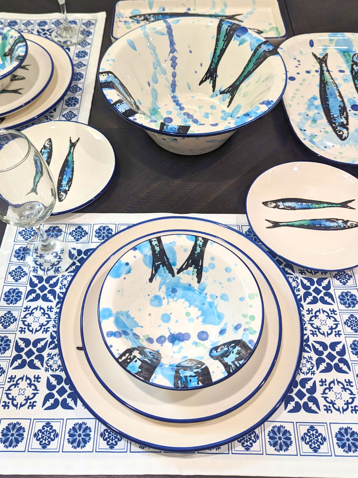 Portuguese Pottery Ceramic Dinner Plate - Sardines