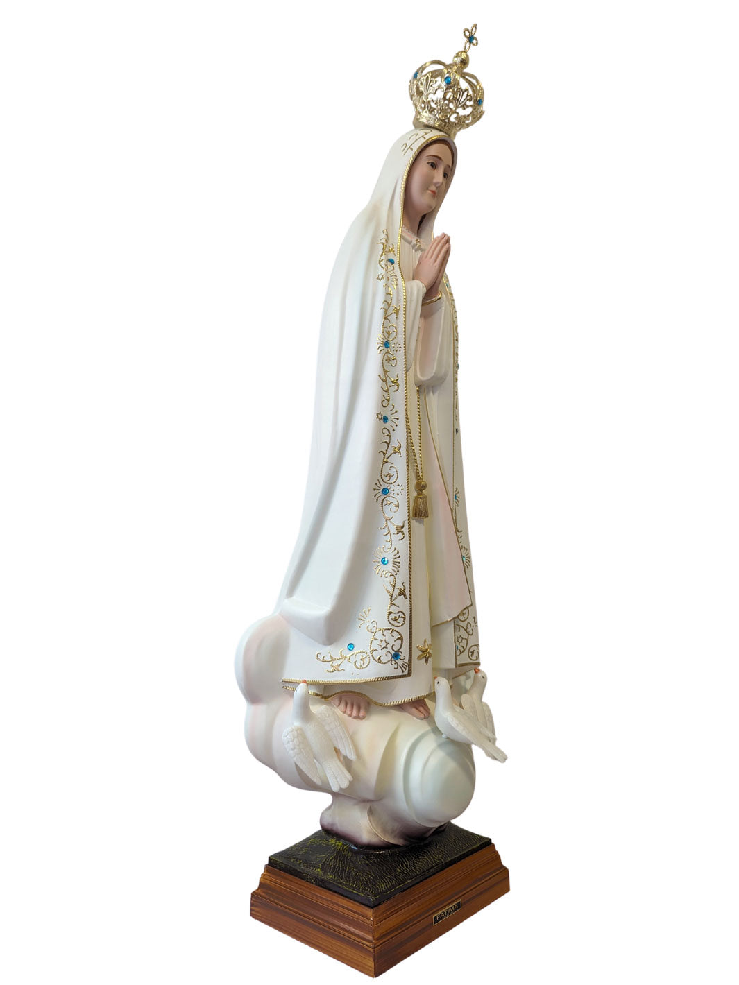 40 Inch Glass Eyes Our Lady of Fatima Statue Made in Portugal
