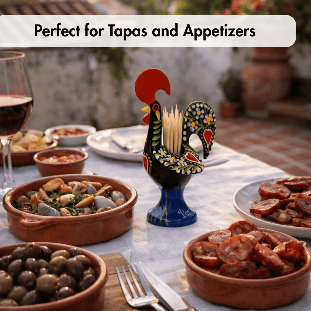 4 Inch Good Luck Traditional Portuguese Rooster Toothpick Holder