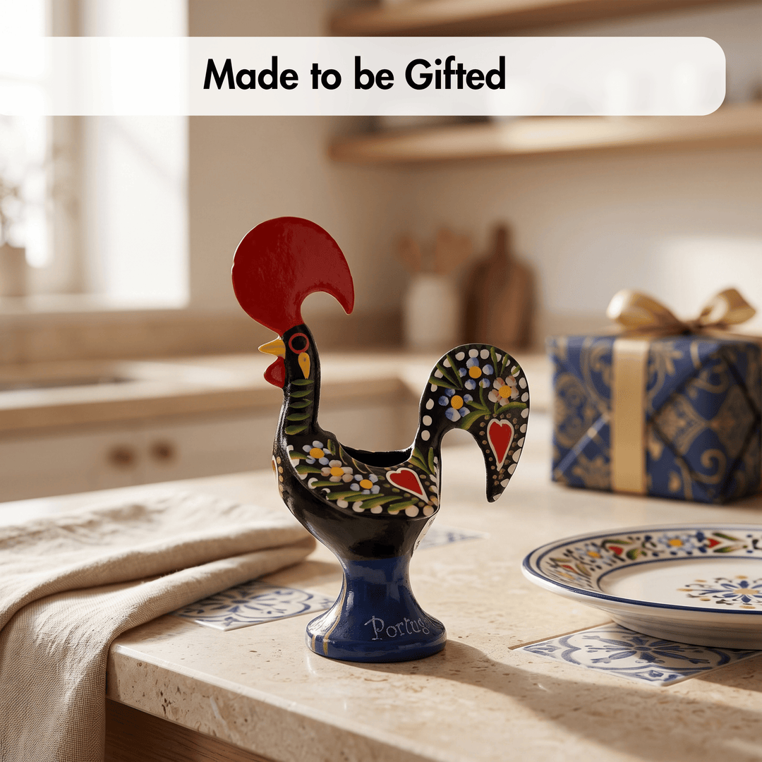 4 Inch Good Luck Traditional Portuguese Rooster Toothpick Holder