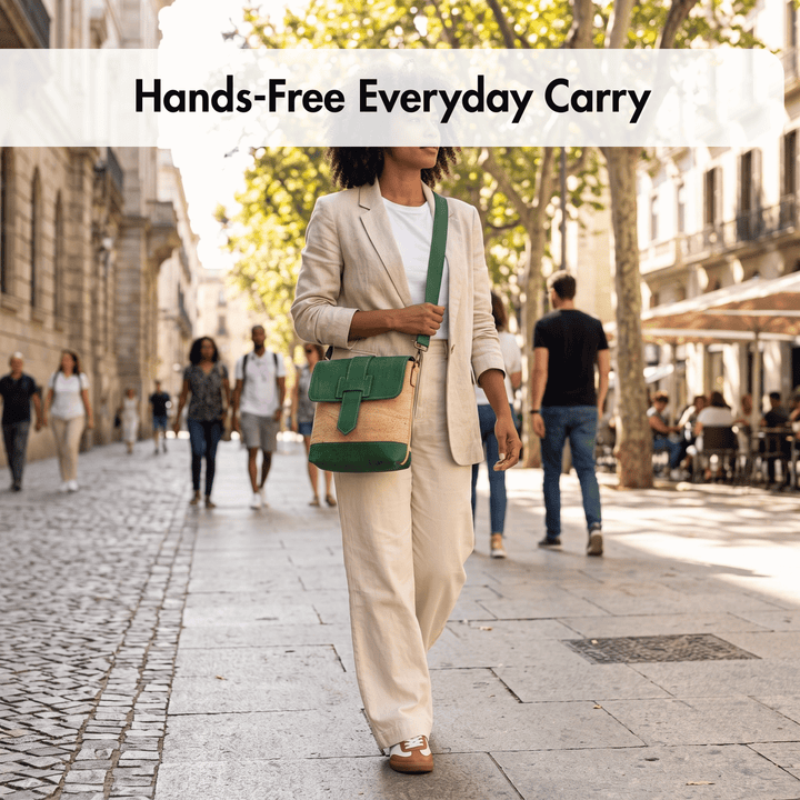Portuguese Cork Crossbody Bag with Detachable Strap