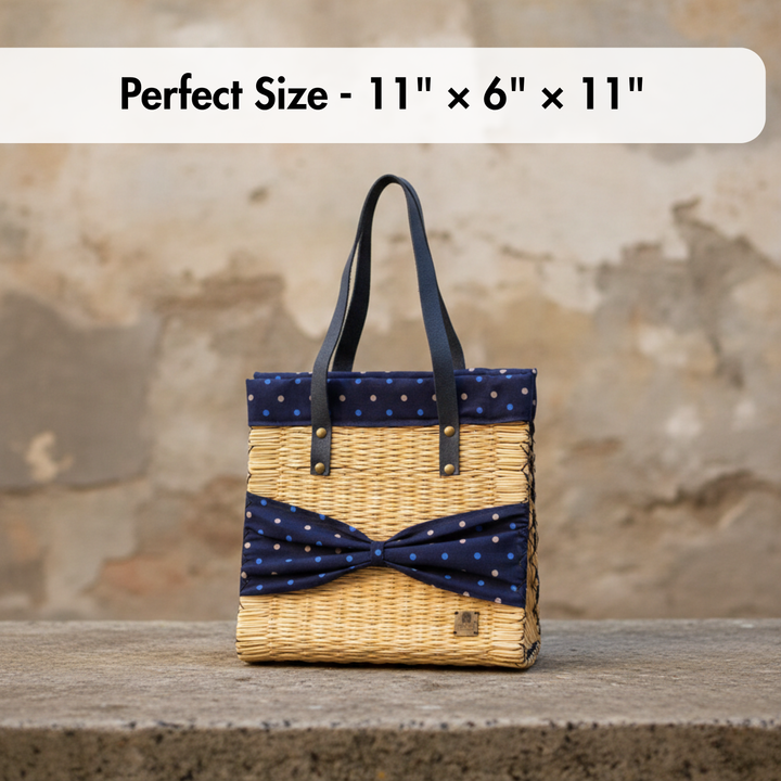 Handmade Wicker Straw Basket Beach Tote Bag for Women Made in Portugal