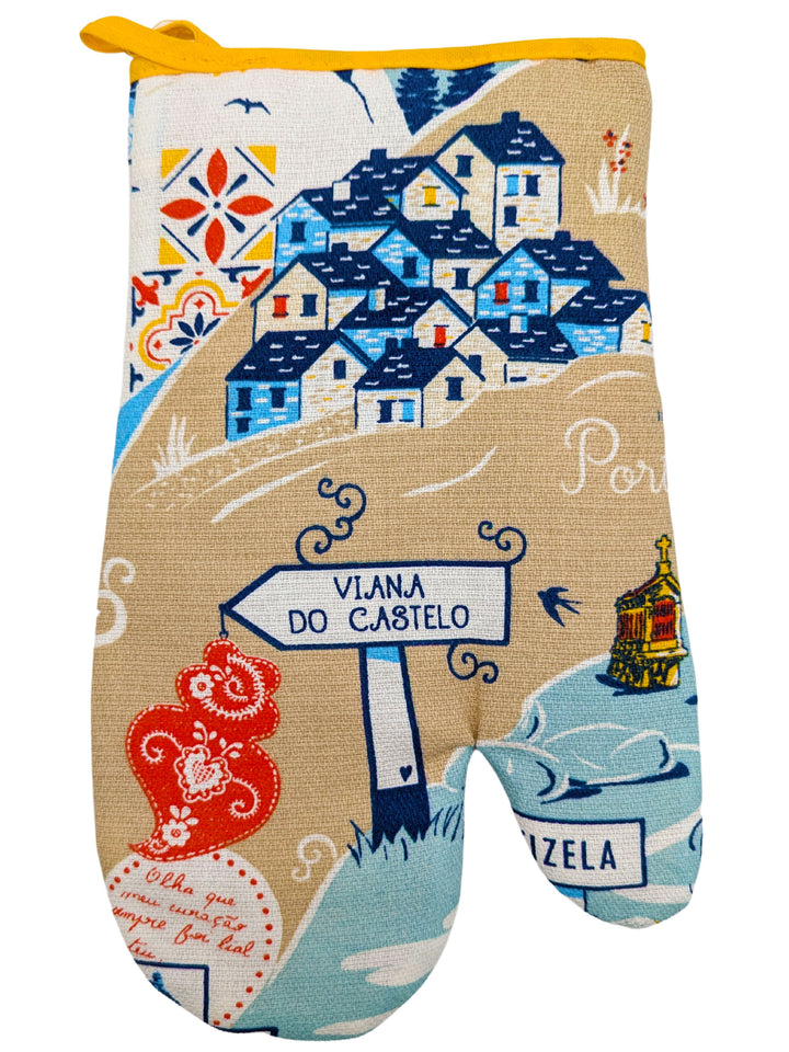 Kitchen Apron, Pot Holder, and Oven Mitt Set - Paths of Portugal Collection