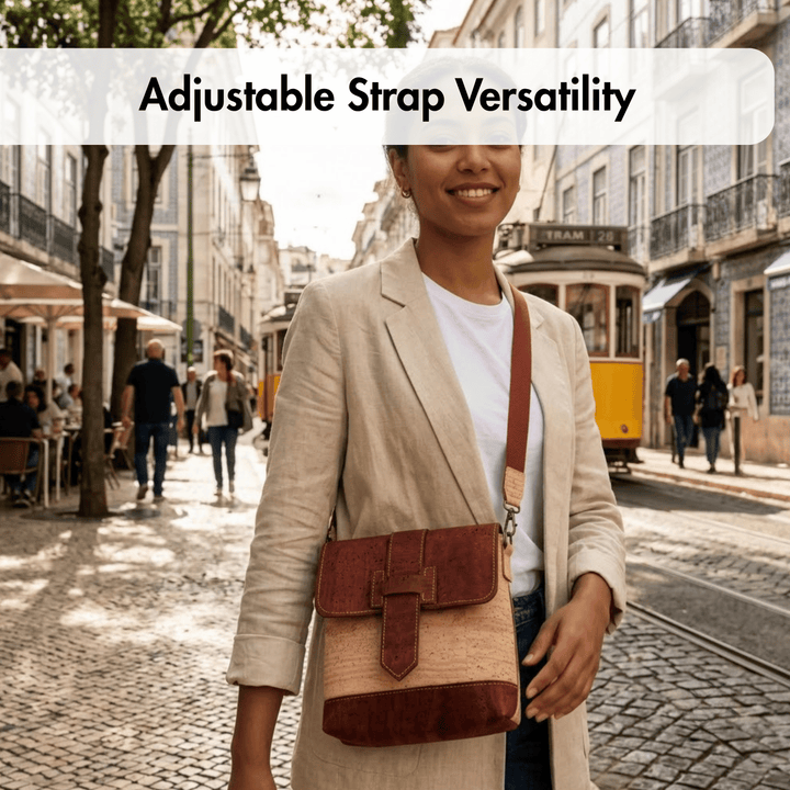 Portuguese Cork Crossbody Bag with Detachable Strap