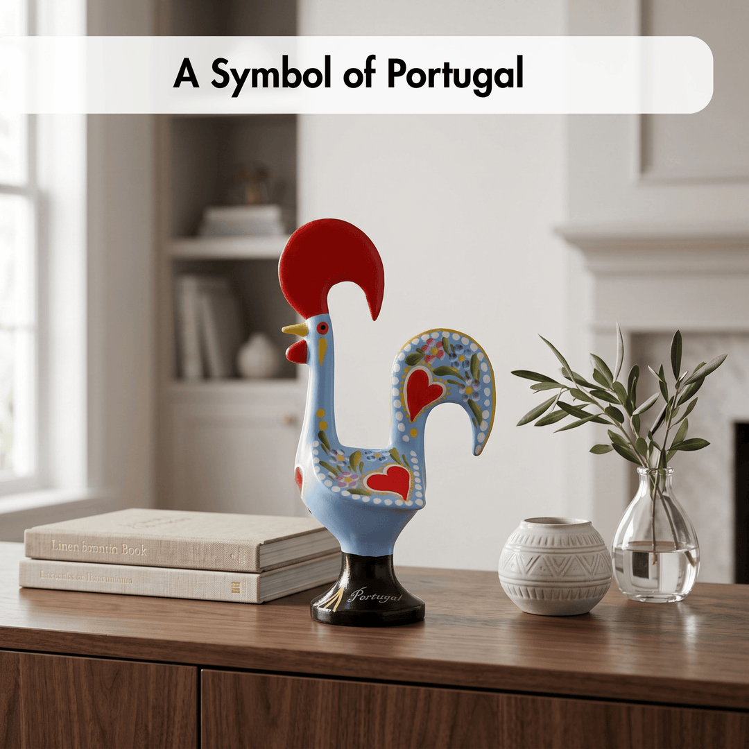 6 Inch Good Luck Portuguese Rooster Barcelos Metallic Figurine