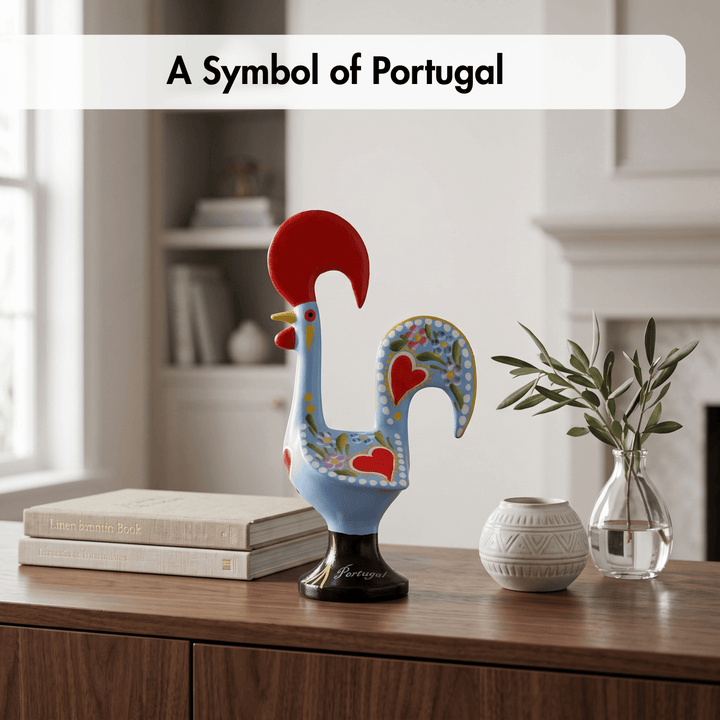 6 Inch Good Luck Portuguese Rooster Barcelos Metallic Figurine
