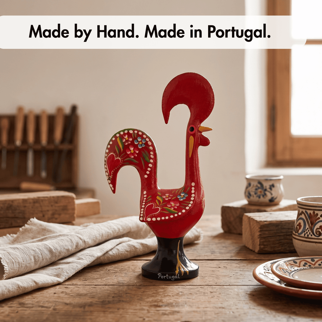 6 Inch Good Luck Portuguese Rooster Barcelos Metallic Figurine