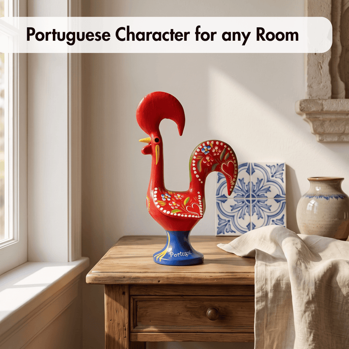 6 Inch Good Luck Portuguese Rooster Barcelos Metallic Figurine