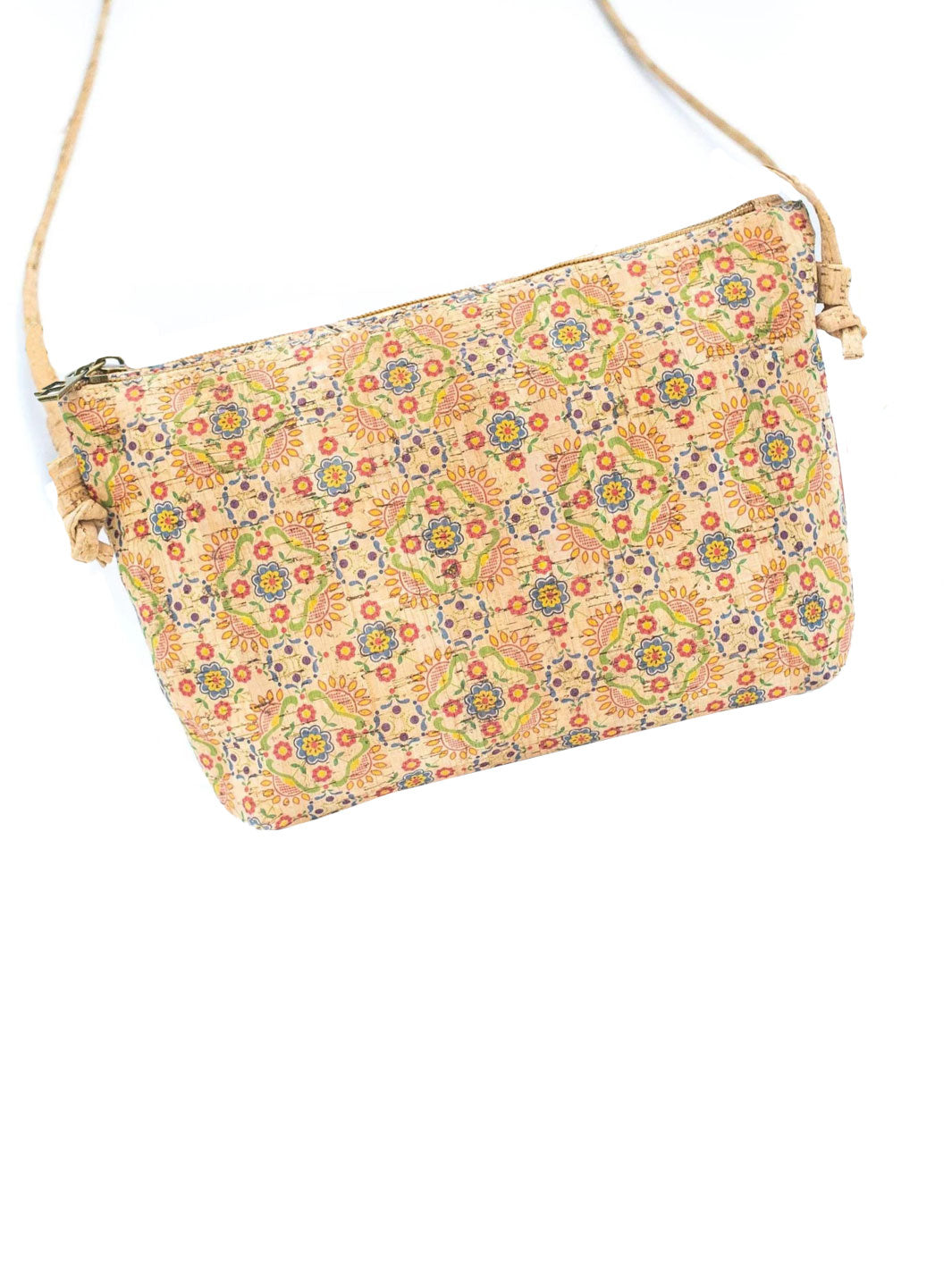 Tile Pattern Portuguese Cork Crossbody Purse for Women