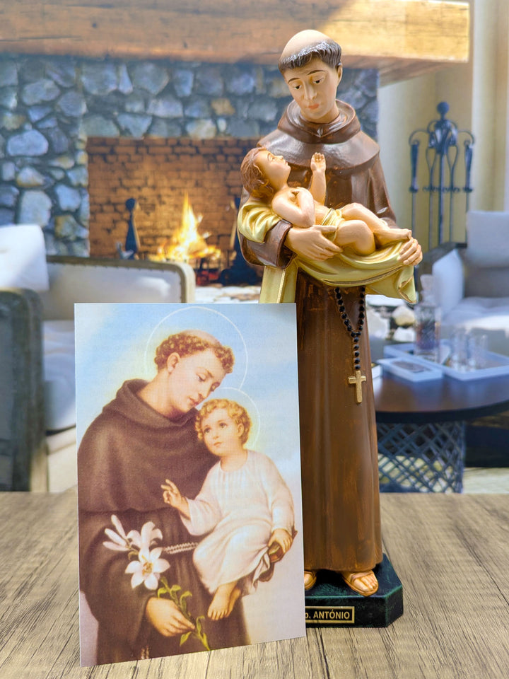 9.5 Inch Hand-Painted Saint Anthony Statue Made in Portugal