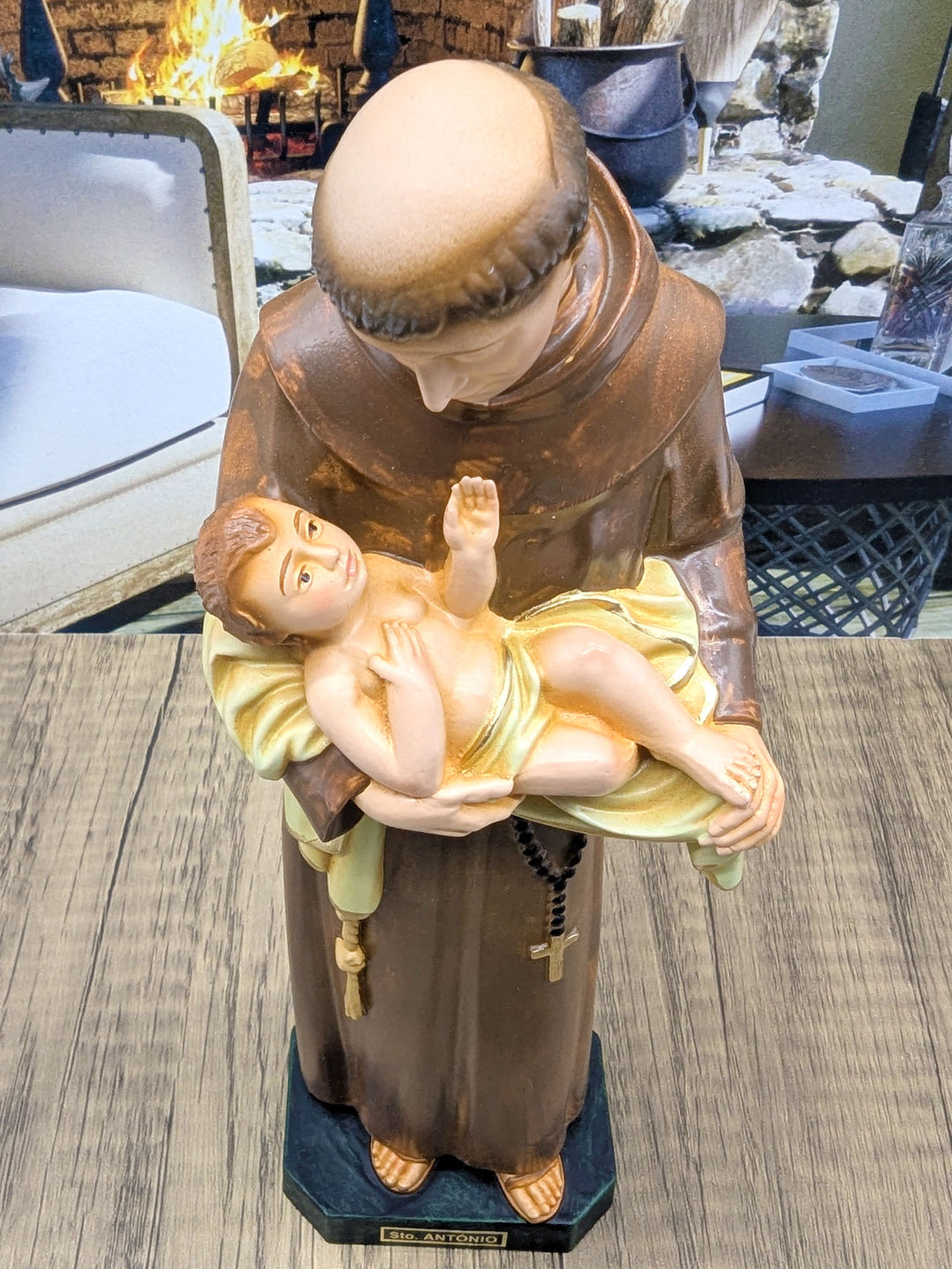 9.5 Inch Hand-Painted Saint Anthony Statue Made in Portugal