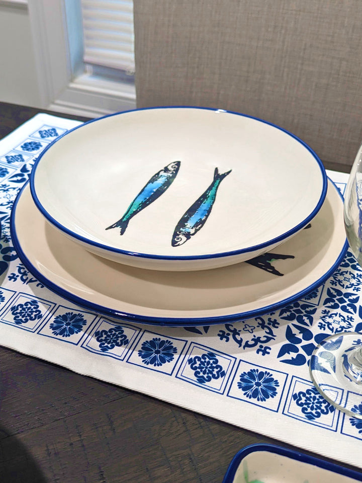 Portuguese Pottery Ceramic Dinner Plate - Sardines