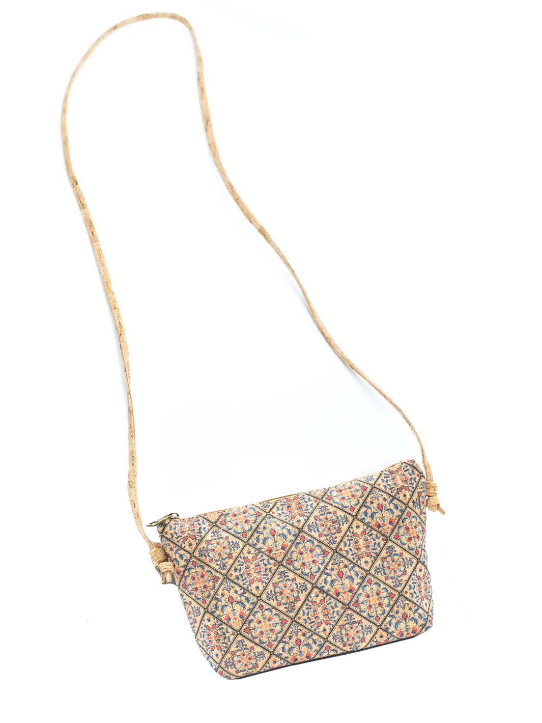 Tile Pattern Portuguese Cork Crossbody Purse for Women