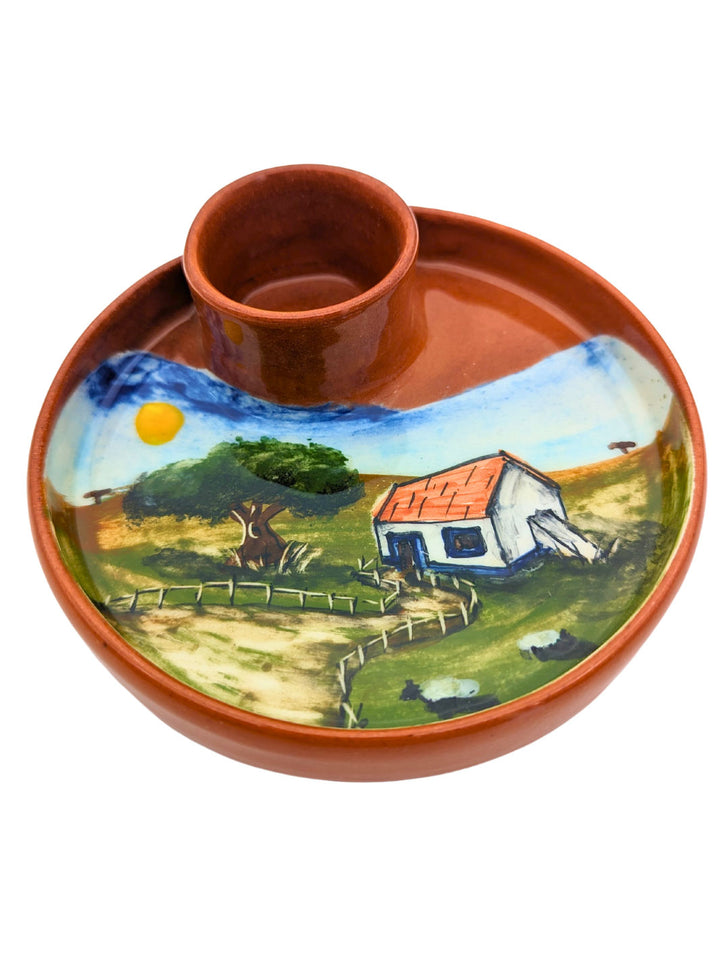 Alentejo Handcrafted Portuguese Ceramic Olive Bowl with Pit Holder