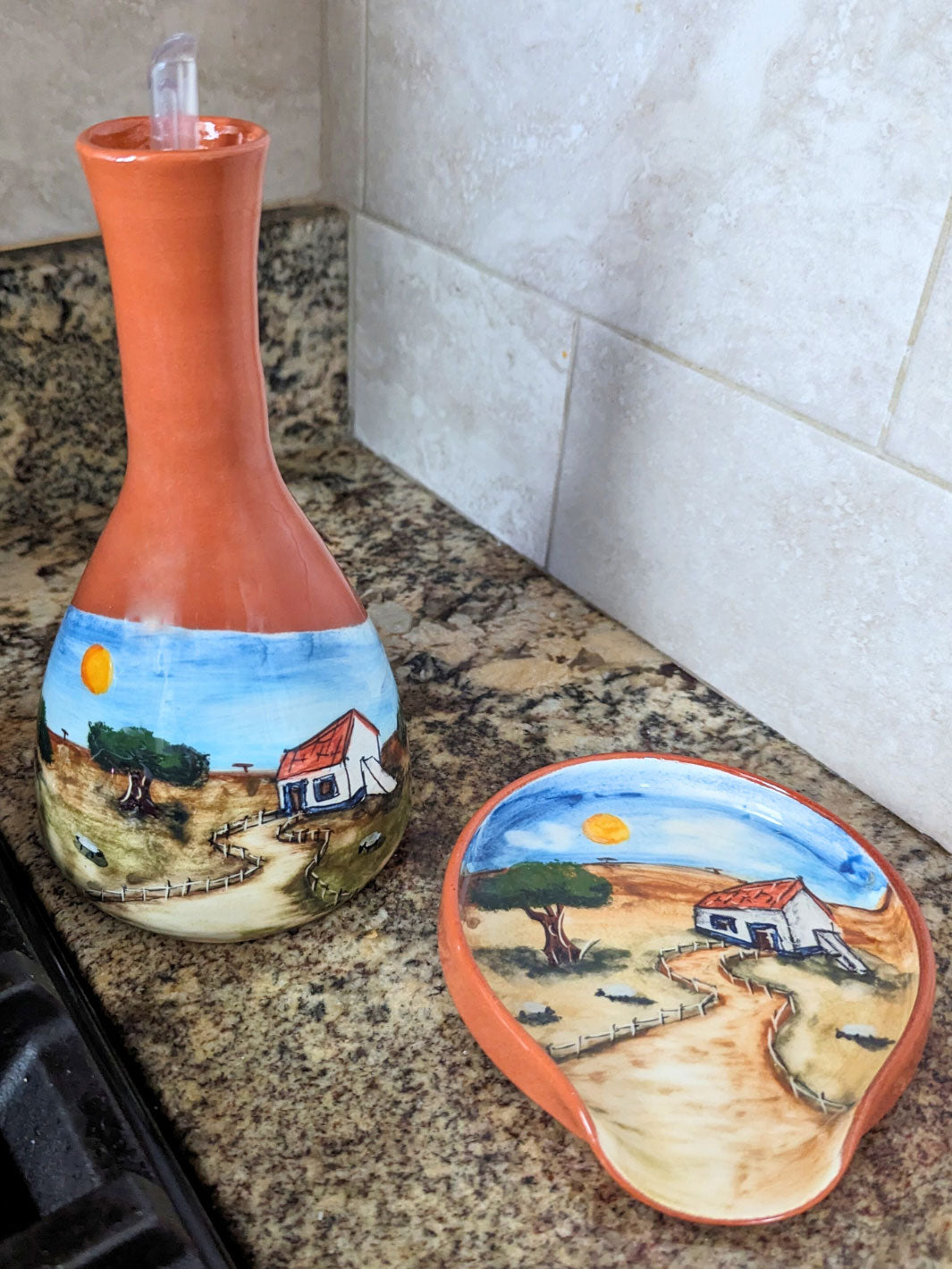 Alentejo Handmade Portuguese Pottery Ceramic Spoon Rest