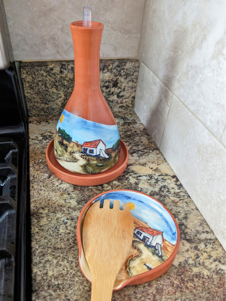 Alentejo Handmade Portuguese Pottery Ceramic Spoon Rest