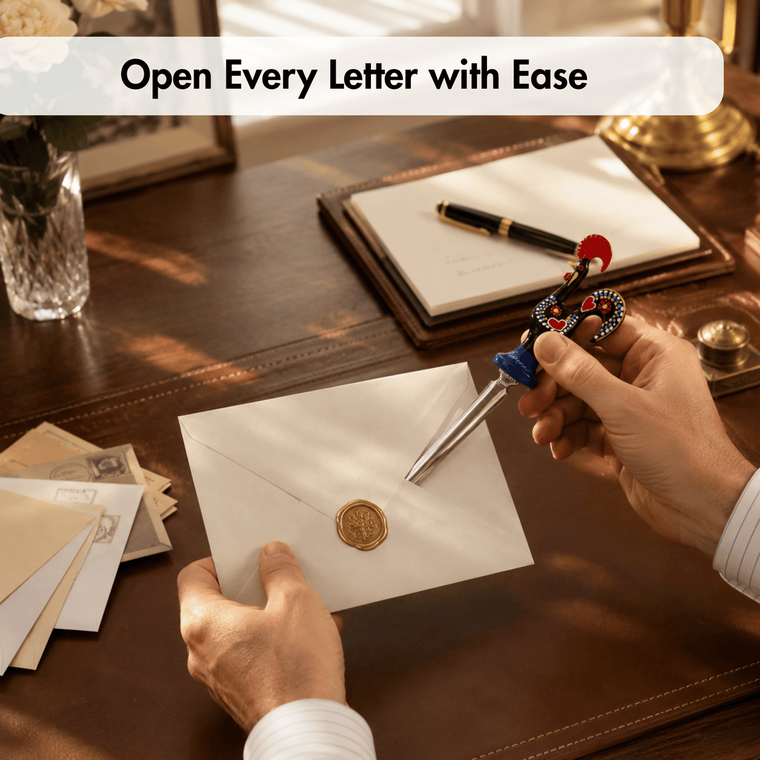 Aluminum Portuguese Rooster Letter Opener Envelope Slitter