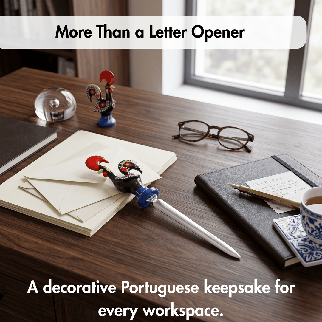 Aluminum Portuguese Rooster Letter Opener Envelope Slitter