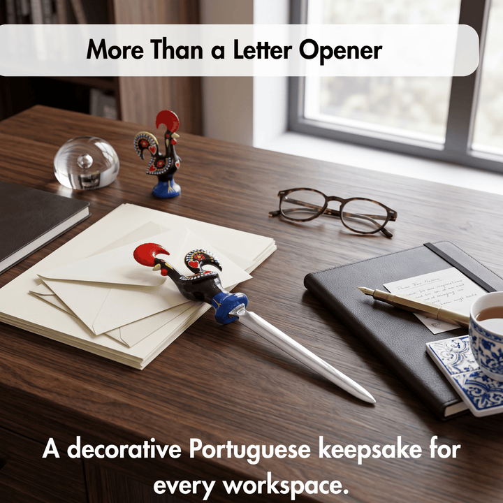Aluminum Portuguese Rooster Letter Opener Envelope Slitter