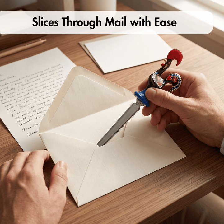 Aluminum Portuguese Rooster Letter Opener Envelope Slitter