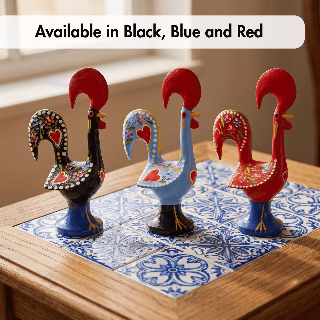 6 Inch Good Luck Portuguese Rooster Barcelos Metallic Figurine