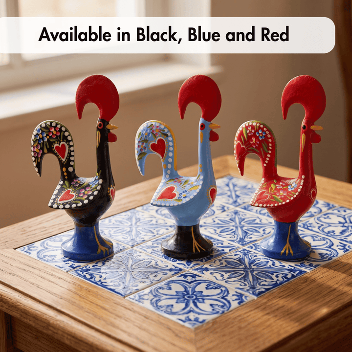 6 Inch Good Luck Portuguese Rooster Barcelos Metallic Figurine