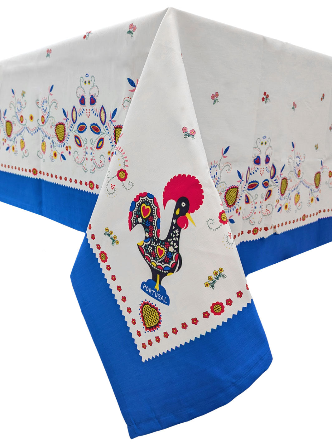 Blue Tablecloth with Galo de Barcelos & Viana Embroidery