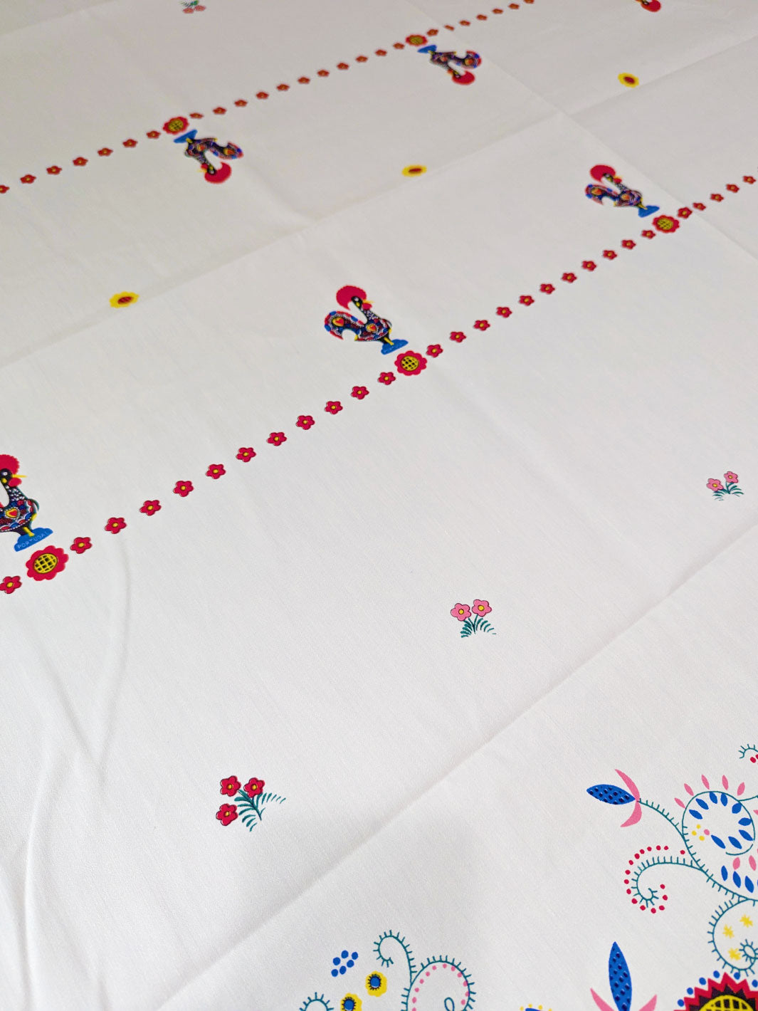 Blue Tablecloth with Galo de Barcelos & Viana Embroidery