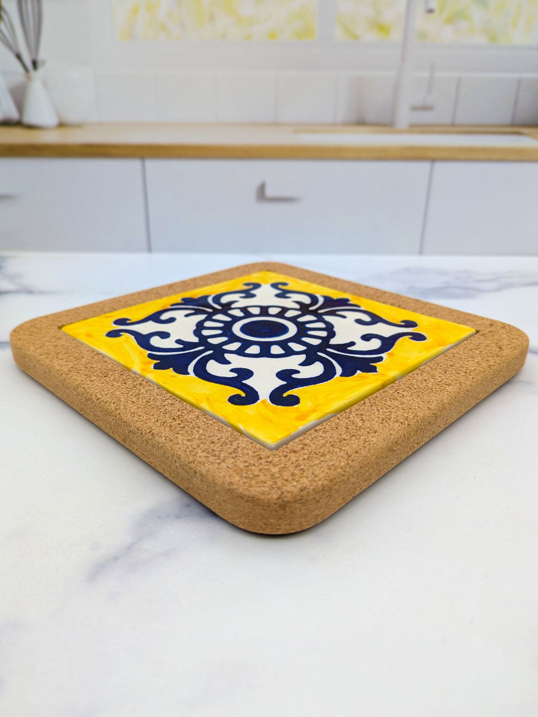 Portuguese Tiles Trivet with Cork Base