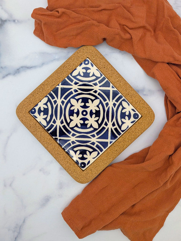 Portuguese Tiles Trivet with Cork Base