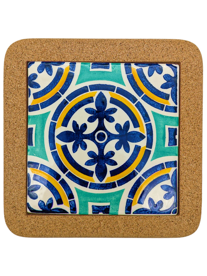 Portuguese Tiles Trivet with Cork Base