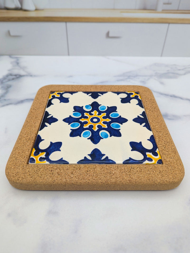 Portuguese Tiles Trivet with Cork Base