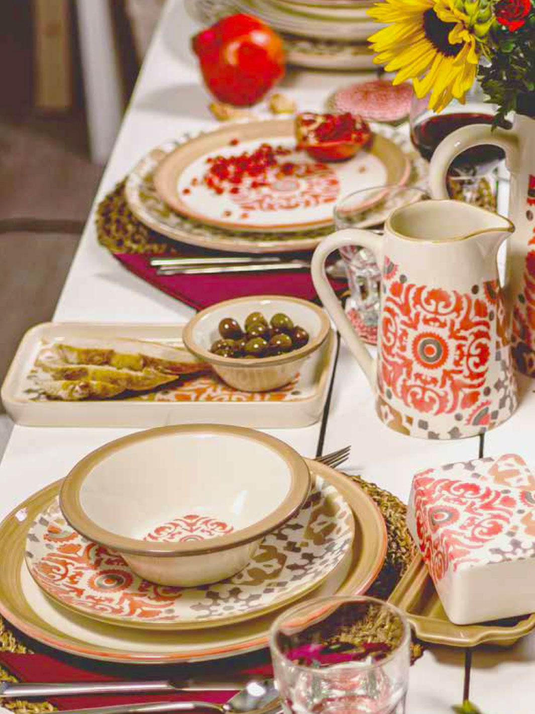 Ceramic Dessert Plate - Mosaic Rose