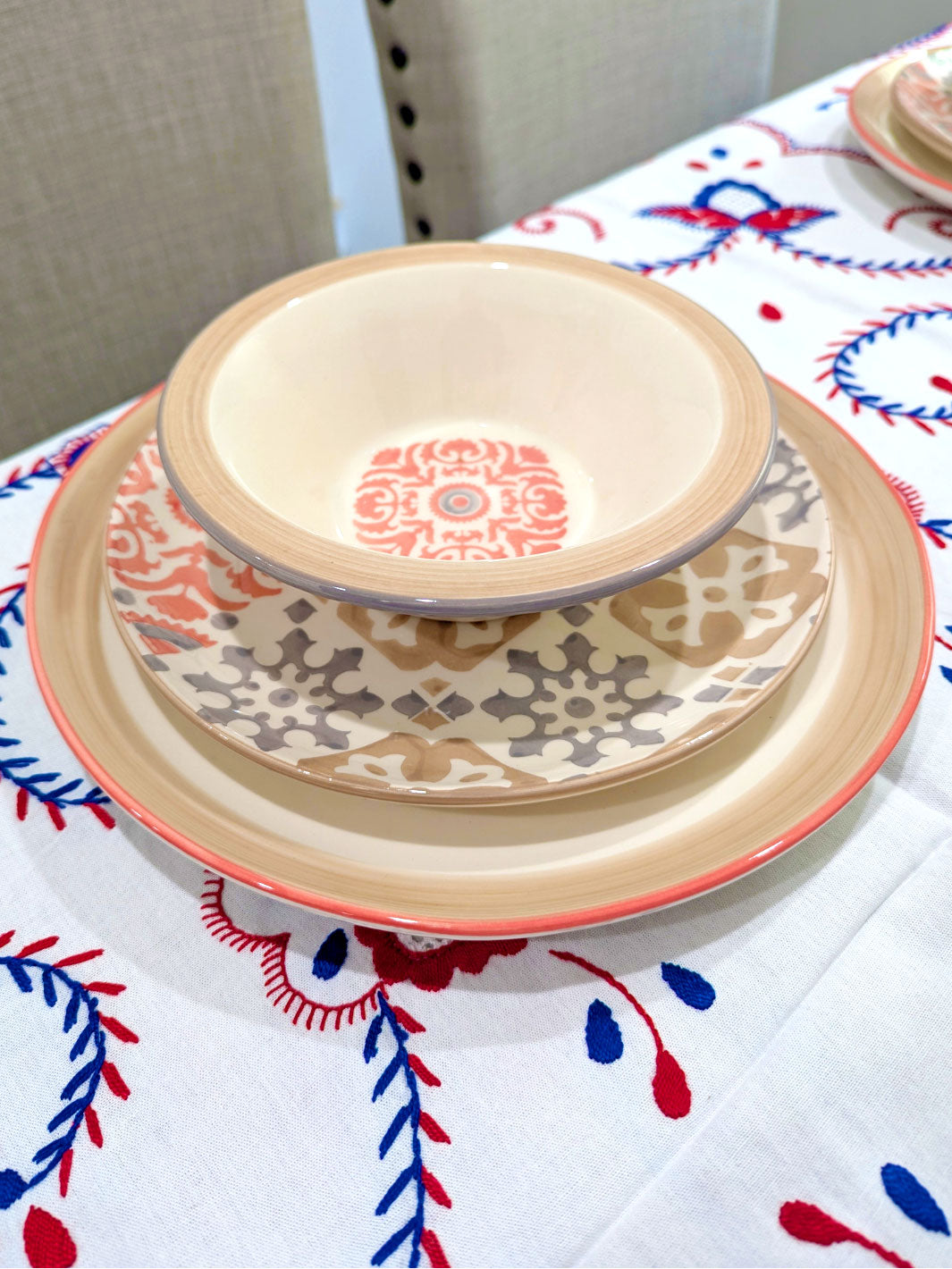 Ceramic Soup Bowl – Mosaic Rose